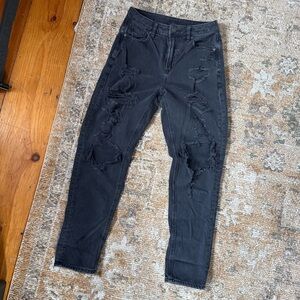 American Eagle Outfitters Black Washed High-Rise Jeans